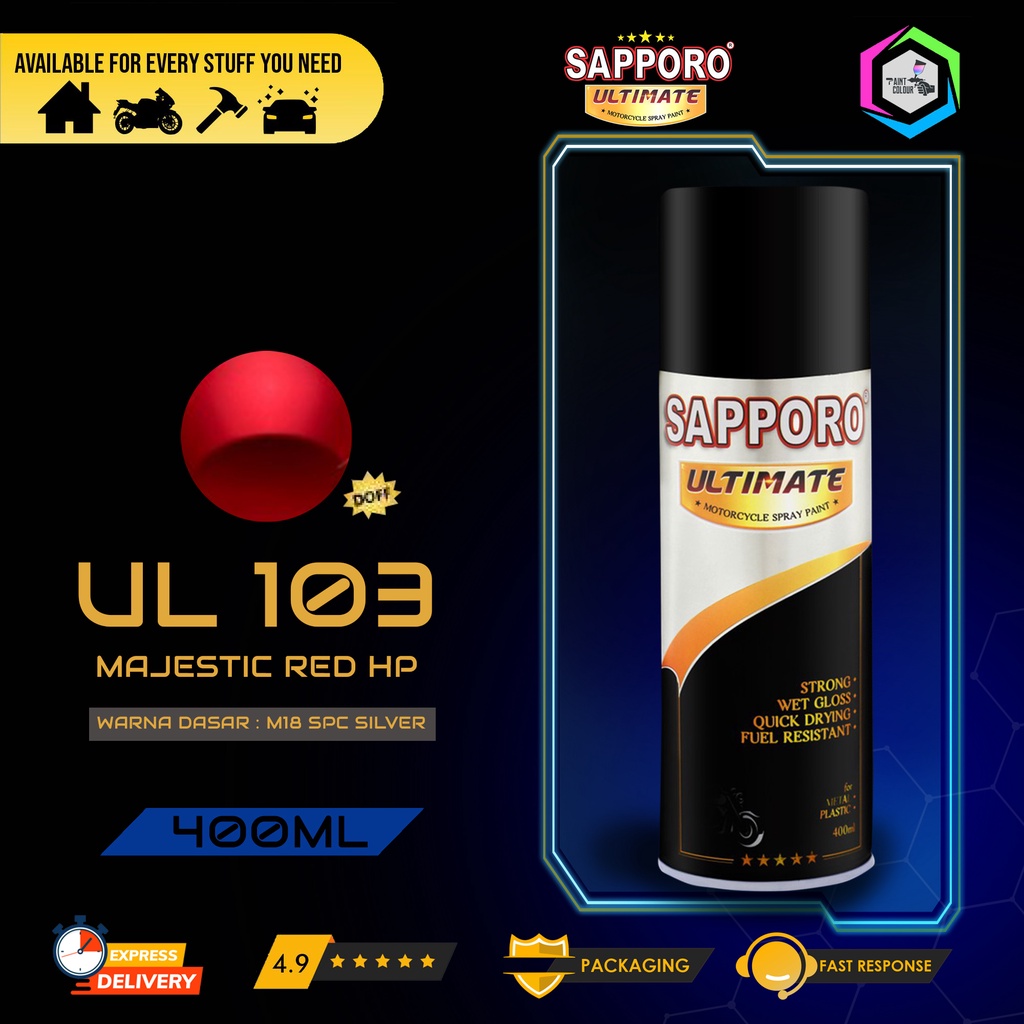 SAPPORO ULTIMATE Metallic Colour Cat Semprot UL103 MAJESTIC RED HP