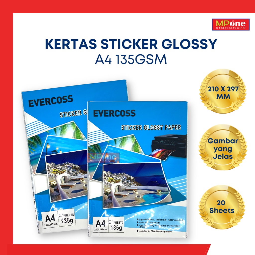 

Kertas Sticker Glossy Evercoss / Evercoss Kertas Sticker A4-135GSM