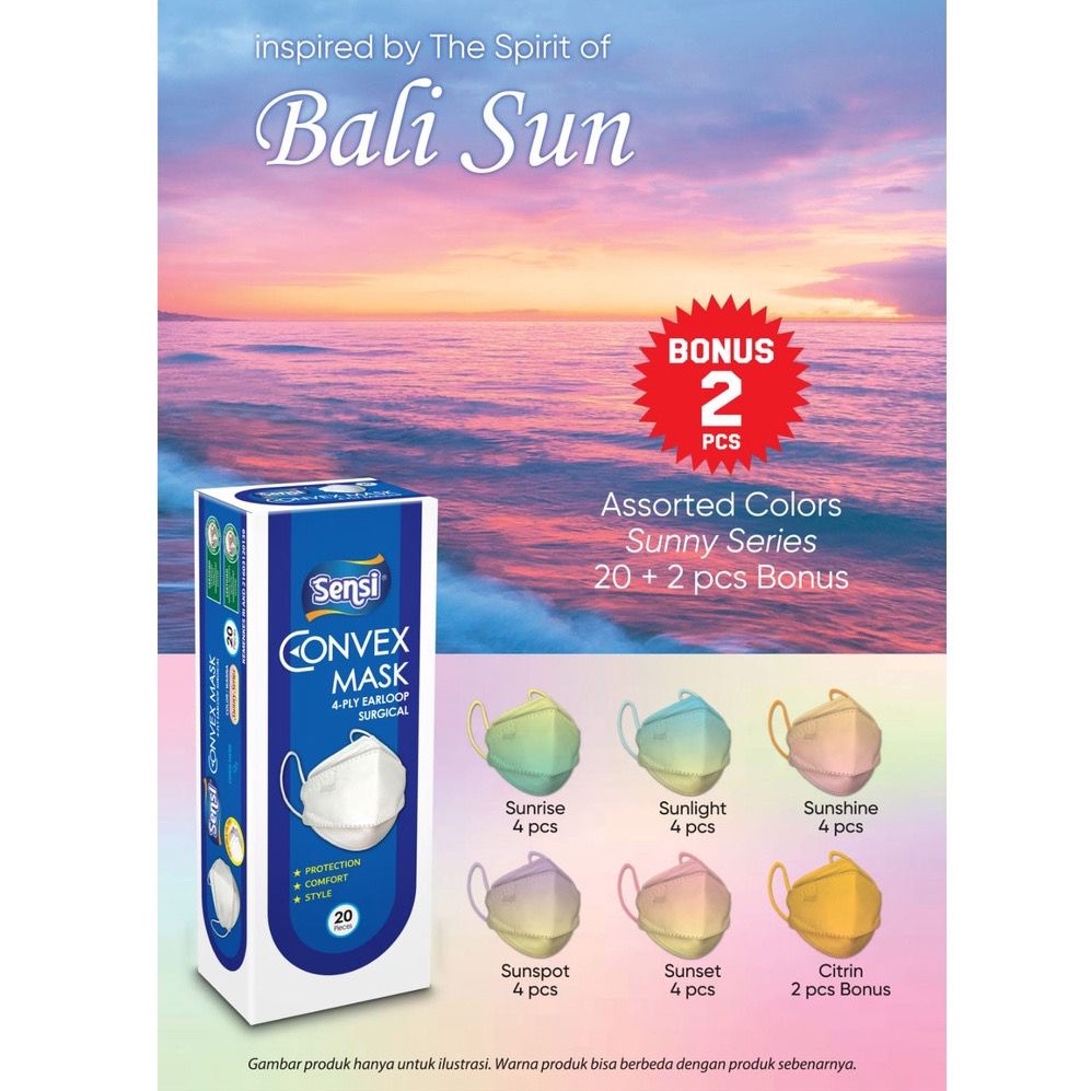 Masker sensi convex edisi bali sun isi 22 pcs