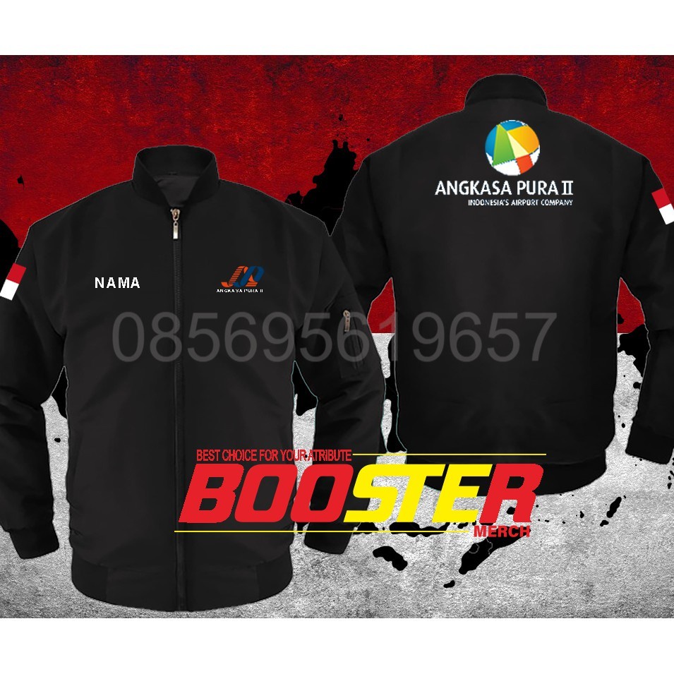 Jaket Bomber Distro bordir waterprof Angkasa Pura II terbaru original (WATERPROOF/ANTI AIR)