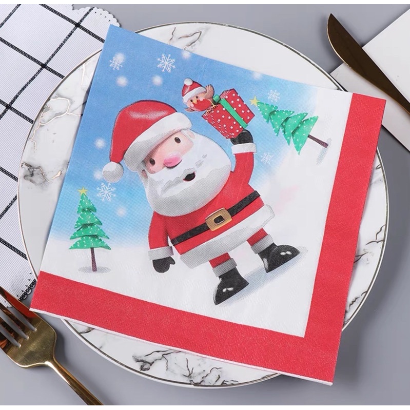 Tisu napkin/Natal/X'mas/10cs/dekorasi