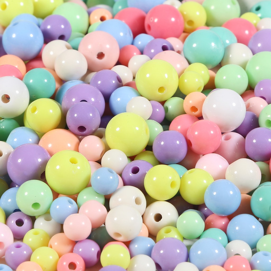 4 MM-12 MM Candy Color Acrylic Round Ball Spacer Beads For Jewelry Making DIY Jewelry Accessories For Handicrafts