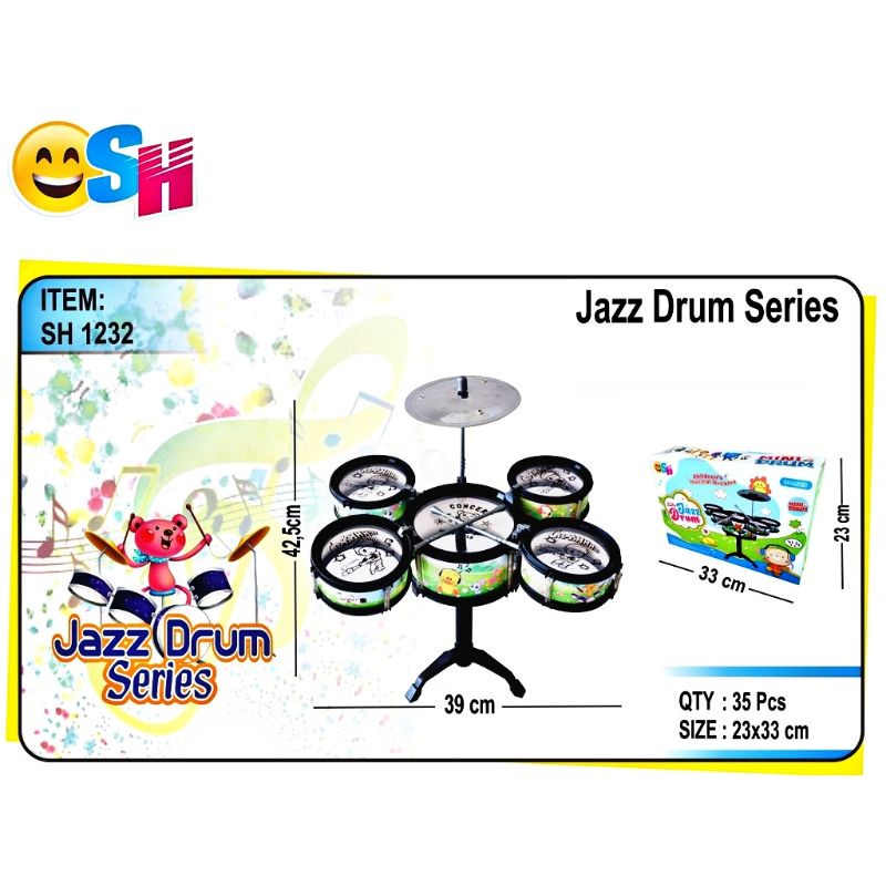 SH 1232 Mainan Anak Anak Little Jazz Drum Set 6 in 1 / Mainan Anak Kecil
