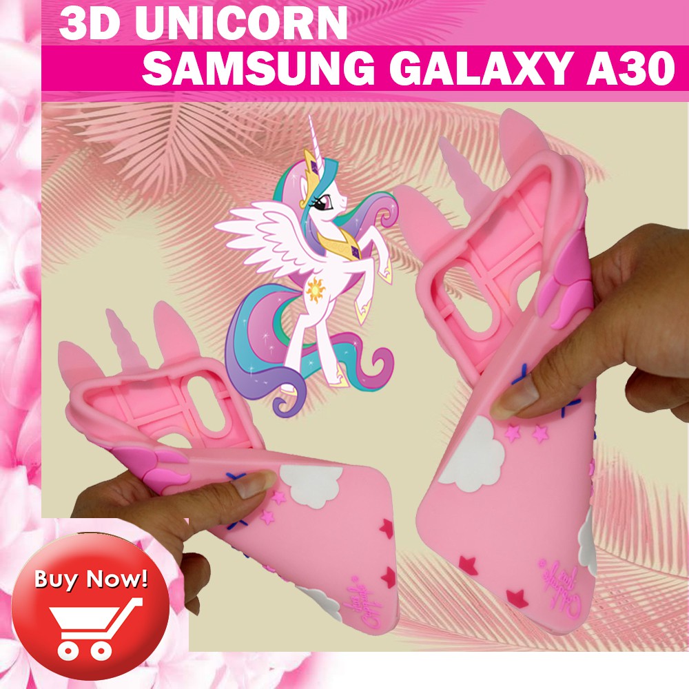 Silikon 3D Karakter Samsung Galaxy A30 Unicorn 3D Case Boneka Samsung A30 Silikon 4D Samsung A30