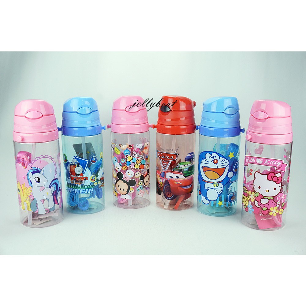 (X-3658) Botol Minum Anak 500 ml Karakter BPA Free Tombol Sedotan