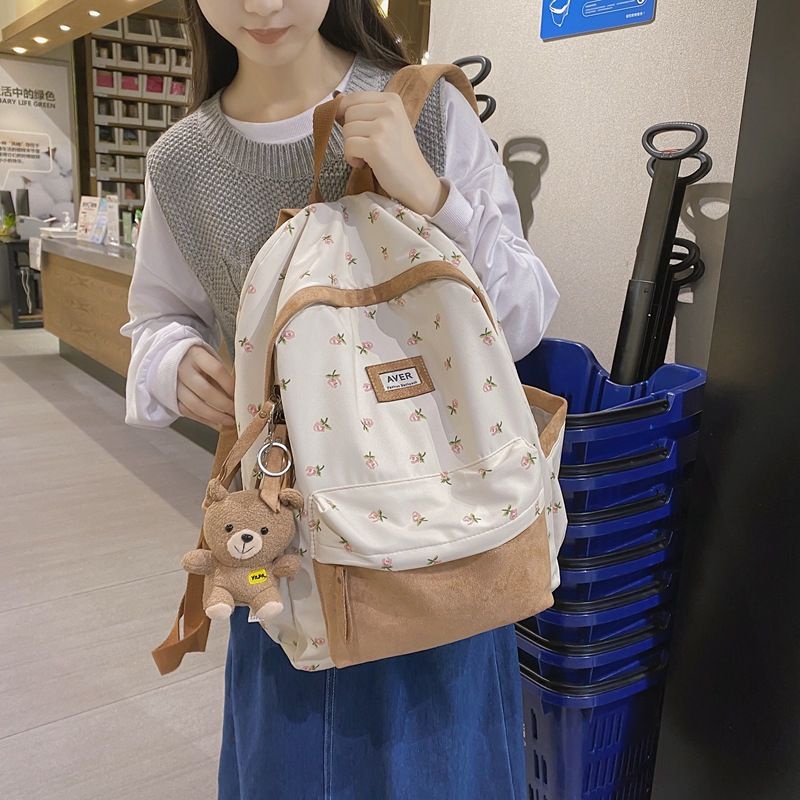 Tas Ransel Laptop Backpack Korea Import Wanita 29 + Gantungan Kunci / Boneka