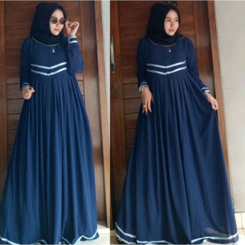 gamis terbaru full puring / gamis remaja / gamis ceruty babydoll / gamis simple elegan / gamis cerut