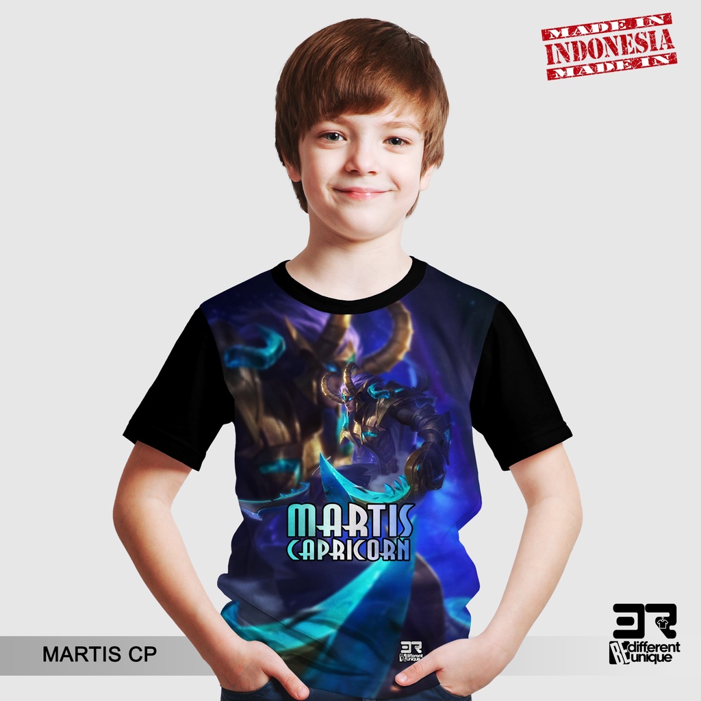 [ COD / BAYAR DI TEMPAT ] KAOS DISTRO PRINTING  ANAK ANAK GAMBAR GAMERS ML MOBILE LEGENDS MARTIS CP