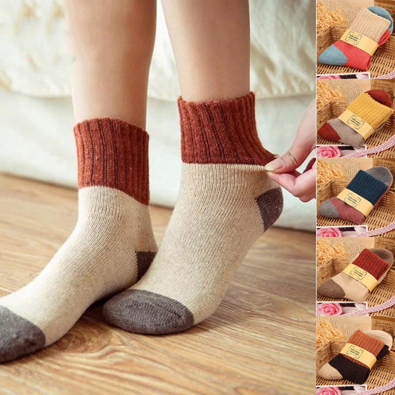 Ennwen KK52 Kaos Kaki Korea Wanita Autumm Women Colorfull Sock Tebal-4