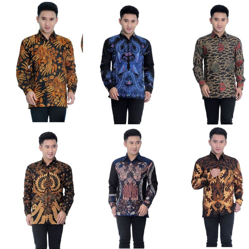 BATIK PRIA SIZE M L XL XXL  BSWART BatiK HRB026 Kenongo Hem Panjang Padi