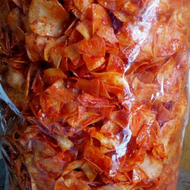 

Keripik Singkong Pedas Lengket / Basah / Bumbu Rujak