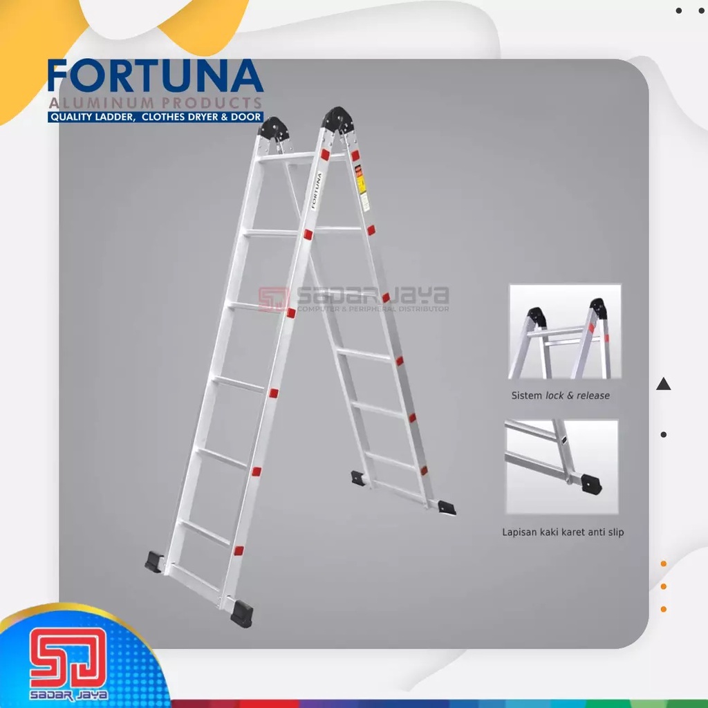 Fortuna Arya TR16 Tangga Lipat Aluminium Metal Steel