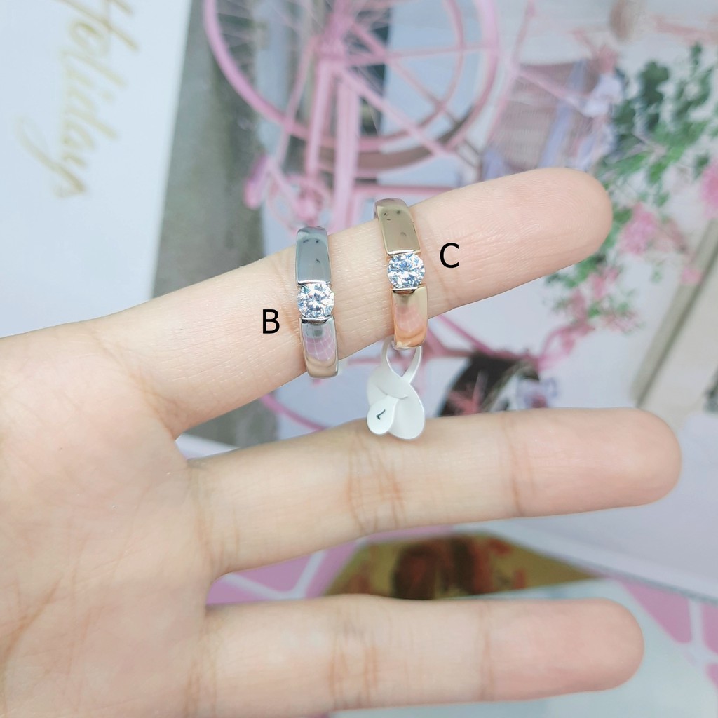 Cincin Silver Free Size Lapis Emas Putih Pria Kawin Tunangan - BR174