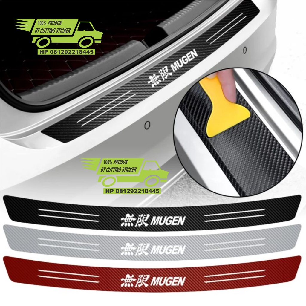 stiker carbon 3D stiker carbon stiker pengaman bemper belakang mobil honda stiker mugen power stiker