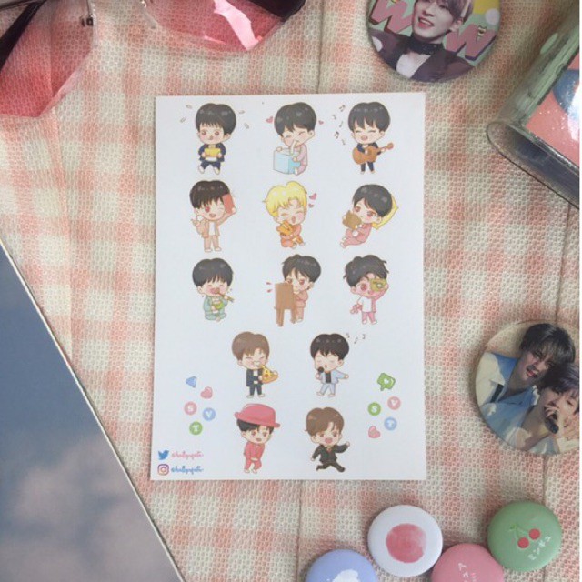 Sticker Seventeen Chibi Fanart Waterproof