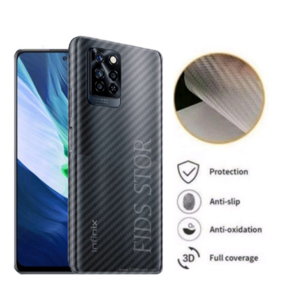 PROMO Garskin Carbon INFINIX Note 10 Pro NFC Anti Gores Pelindung Belakang Hp Anti Jamur Skin Back 3D