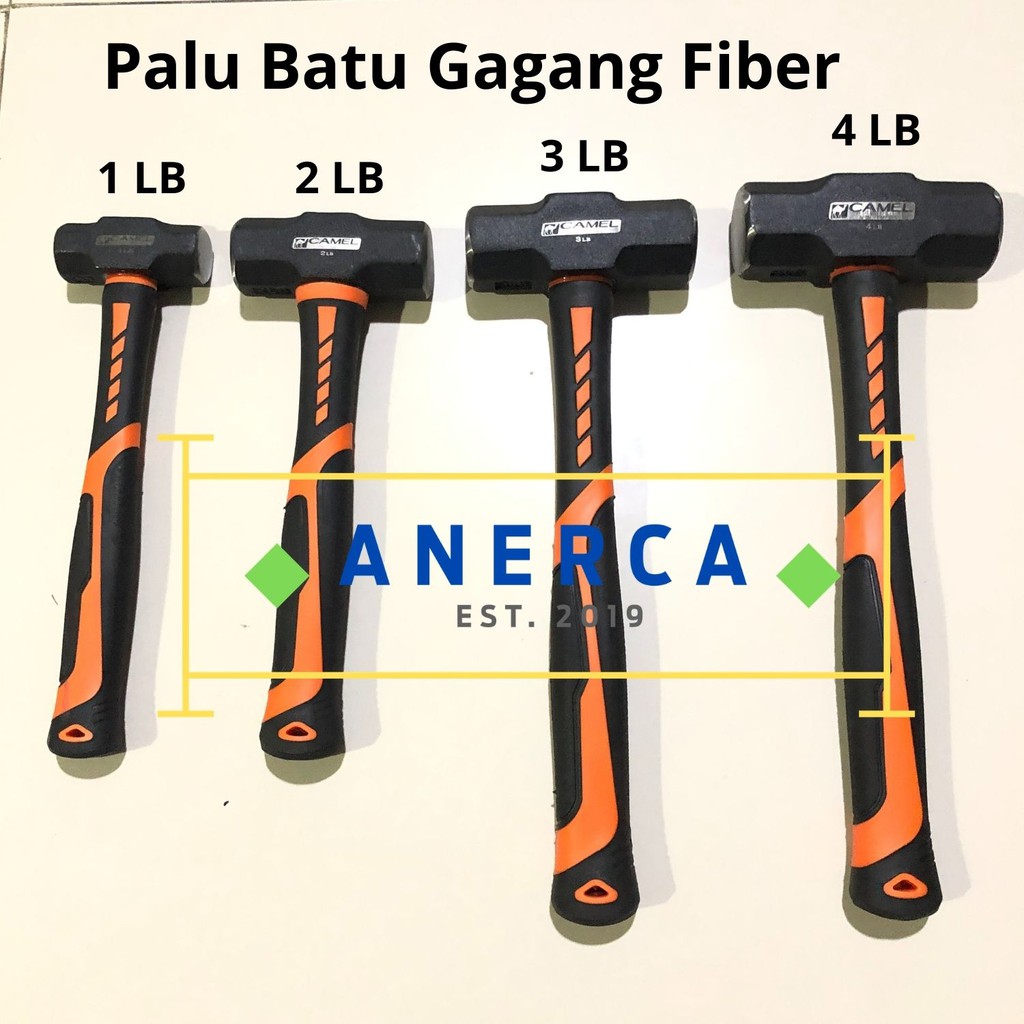 Palu Batu Gagang Fiber 1 LB 'CAMEL' | Palu Bogem Bodem 1LB