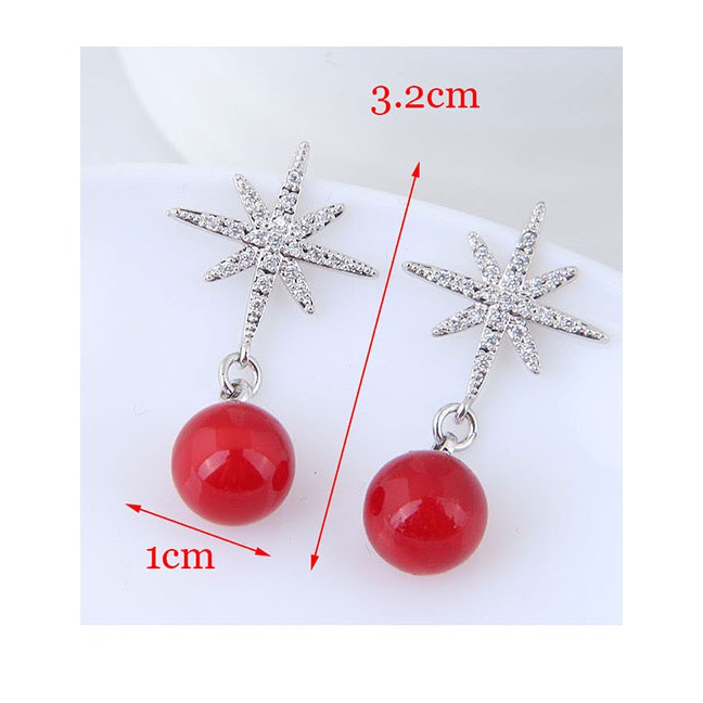 LRC Anting Tusuk Fashion Sun Flower Ball Earring A59345