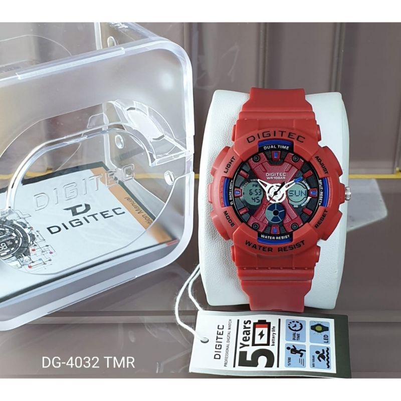 Jam Tangan Digitec DG 4032 T Double Time Tali Rubber Original Wanita / Cewek