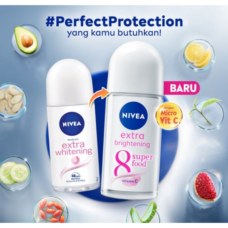 NIVEA Deodorant Extra Whitening 50ML Roll on Extra Whitening