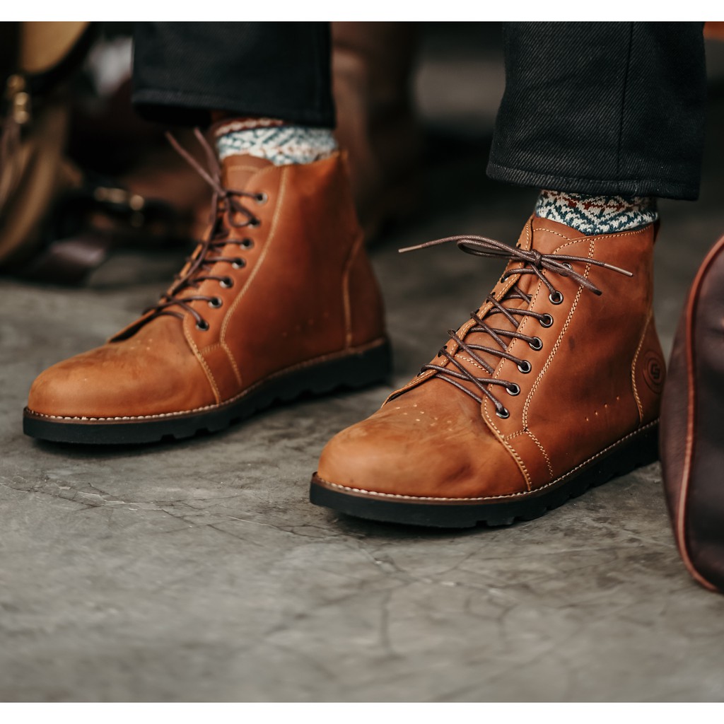 [BAYAR DI TEMPAT] Sauqi Barbados Boots Casual Formal Pria Sepatu Boot Kulit Asli Keren Santai !!