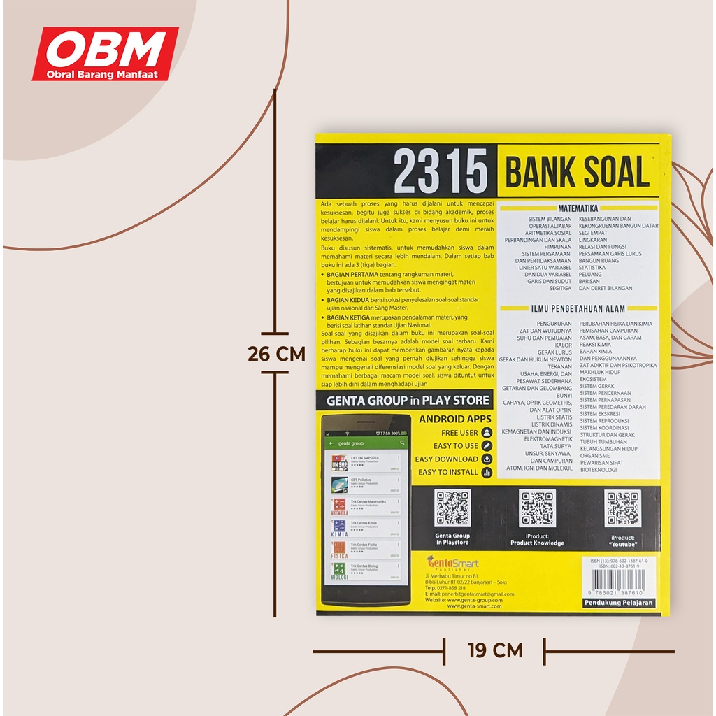 BUKU SOLUSI MASTER BANK SOAL MATEMATIKA &amp; IPA SMP 7-8-9 (KORAN)