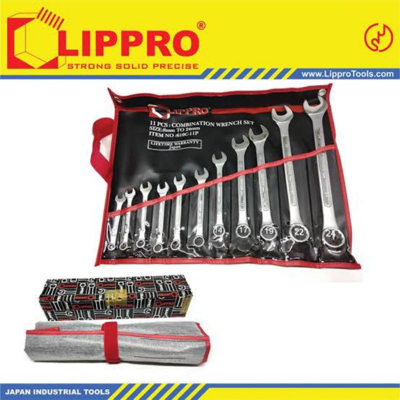 Lippro Kunci Ring Pas Set 11 Pcs 8-24 Mm Combination Wrench Set