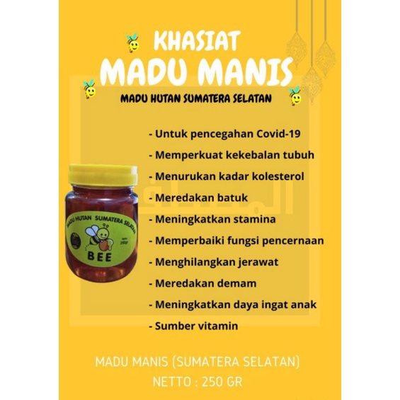 

Madu Hutan Asli Sumatera Selatan 250 gr- Madu Murni BEE