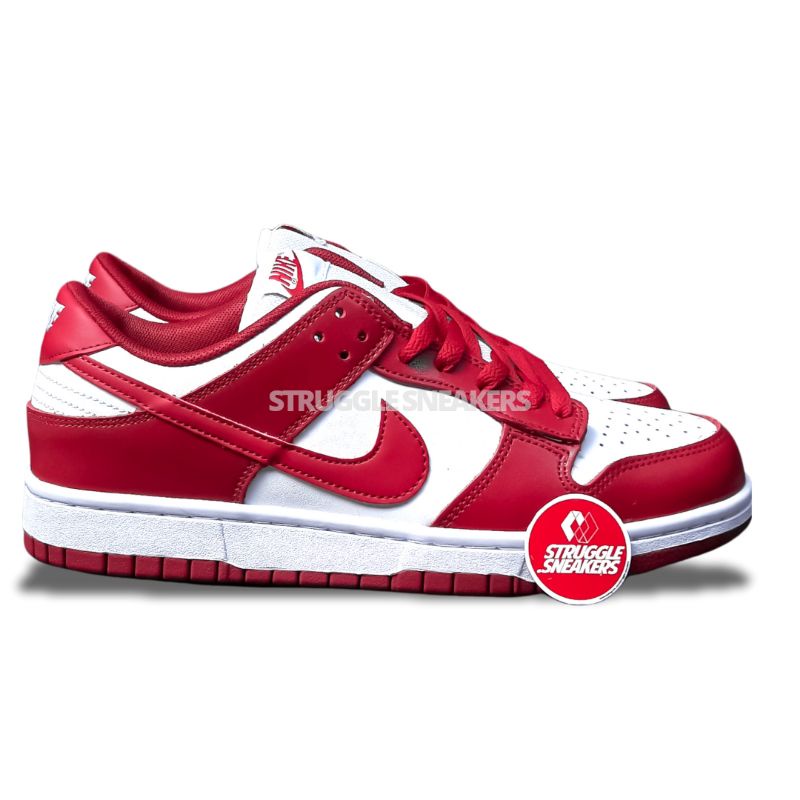 dunk low retro white red