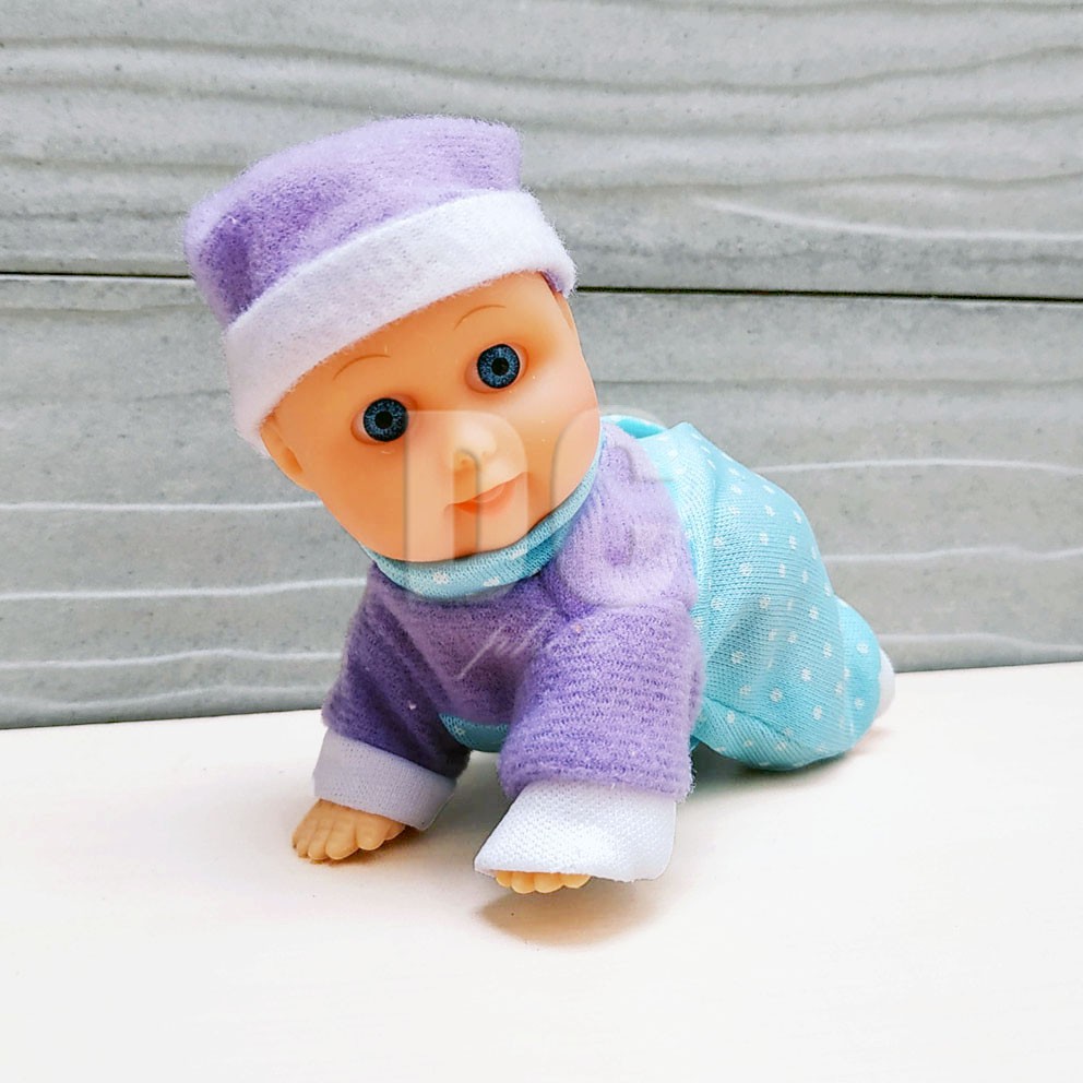 Cherubic Crawling Baby Mainan Boneka Bayi Merangkak Mini Bisa Tertawa &amp; Ada Musik