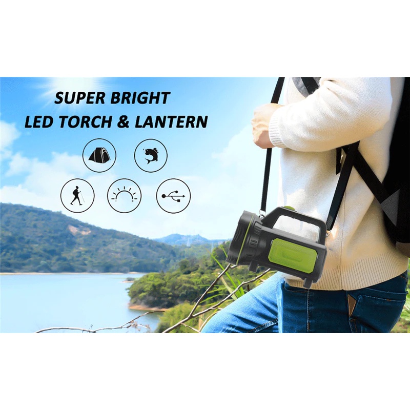 Senter LED Super Terang USB Charger 10W 13500 Lumens Waterproof Anti Air Tahan Lama Senter Camping Hiking Mancing Outdoor Piknik ZANCAKA