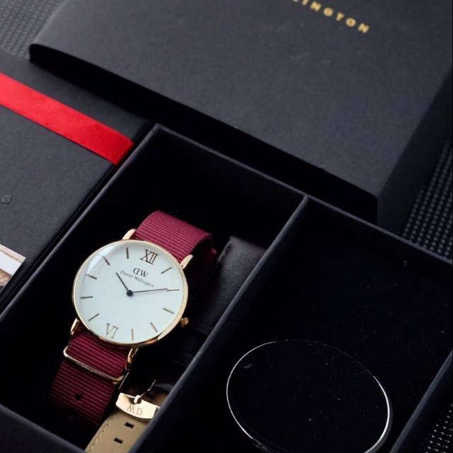 JAM TANGAN DW TALI KANVAS - JAM TANGAN ANALOG FREE TALI KULIT DAN GELANG - UNISEX