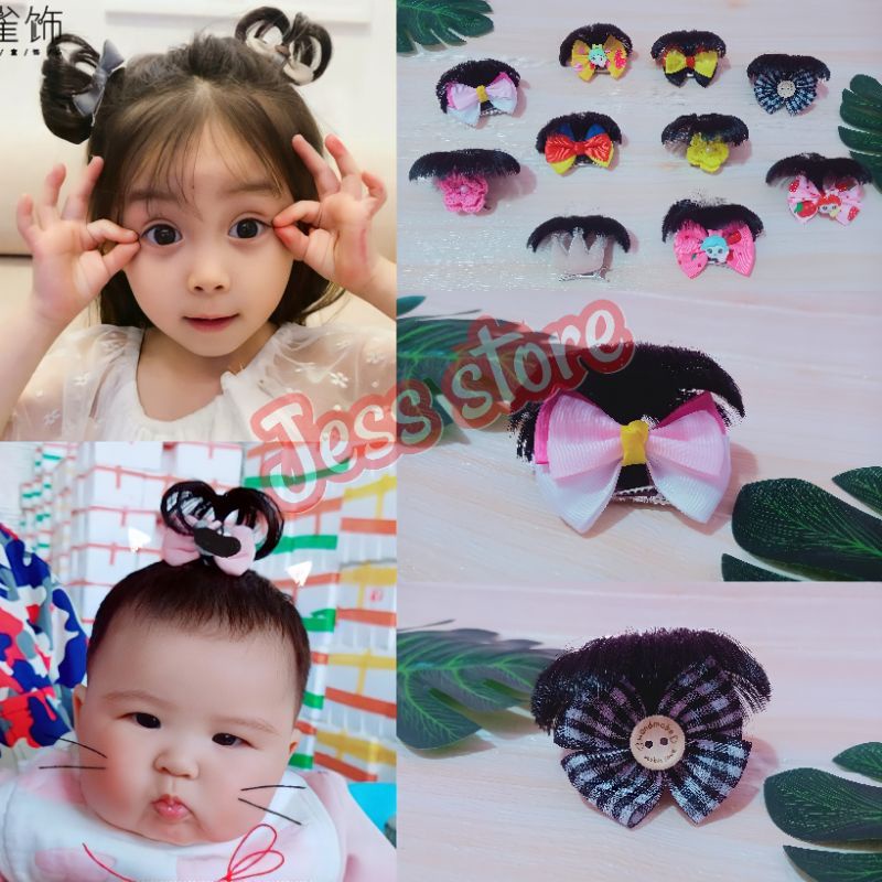 JEPIT RAMBUT ANAK BAYI KOREA FUN BUN CEPOL BAYI HAIRPIN WIG