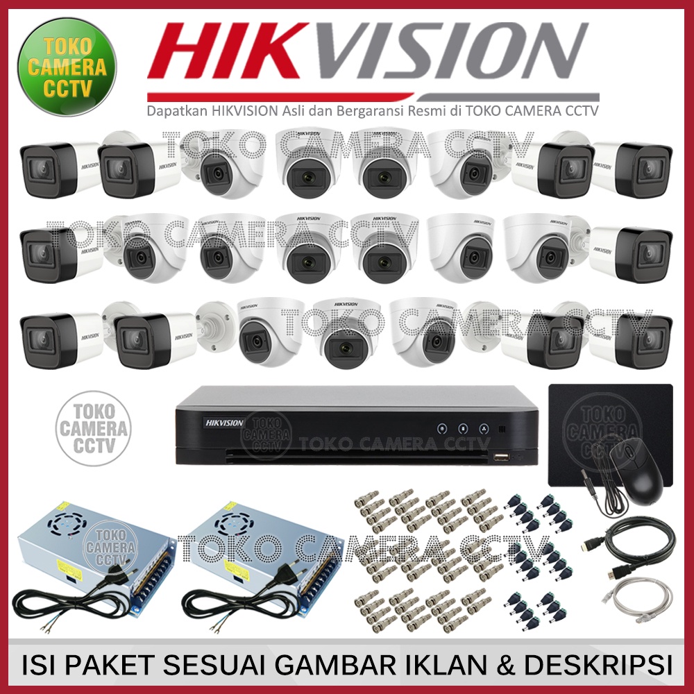 PAKET CCTV HIKVISION 2MP 32 CHANNEL 23 KAMERA