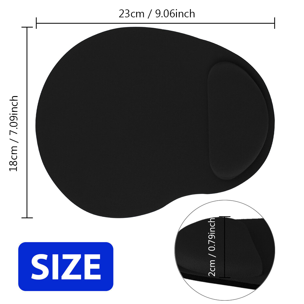 Mouse Pad Dengan Bantalan Pergelangan Tangan Bahan Spons Anti Slip Warna Biru Tua/Hijau/Merah