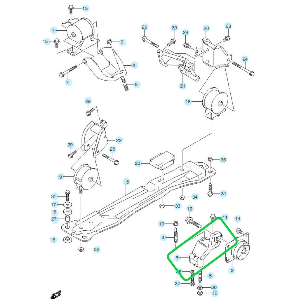 Bracket Engine Mounting Kiri Suzuki SX4 ASLI SGP!