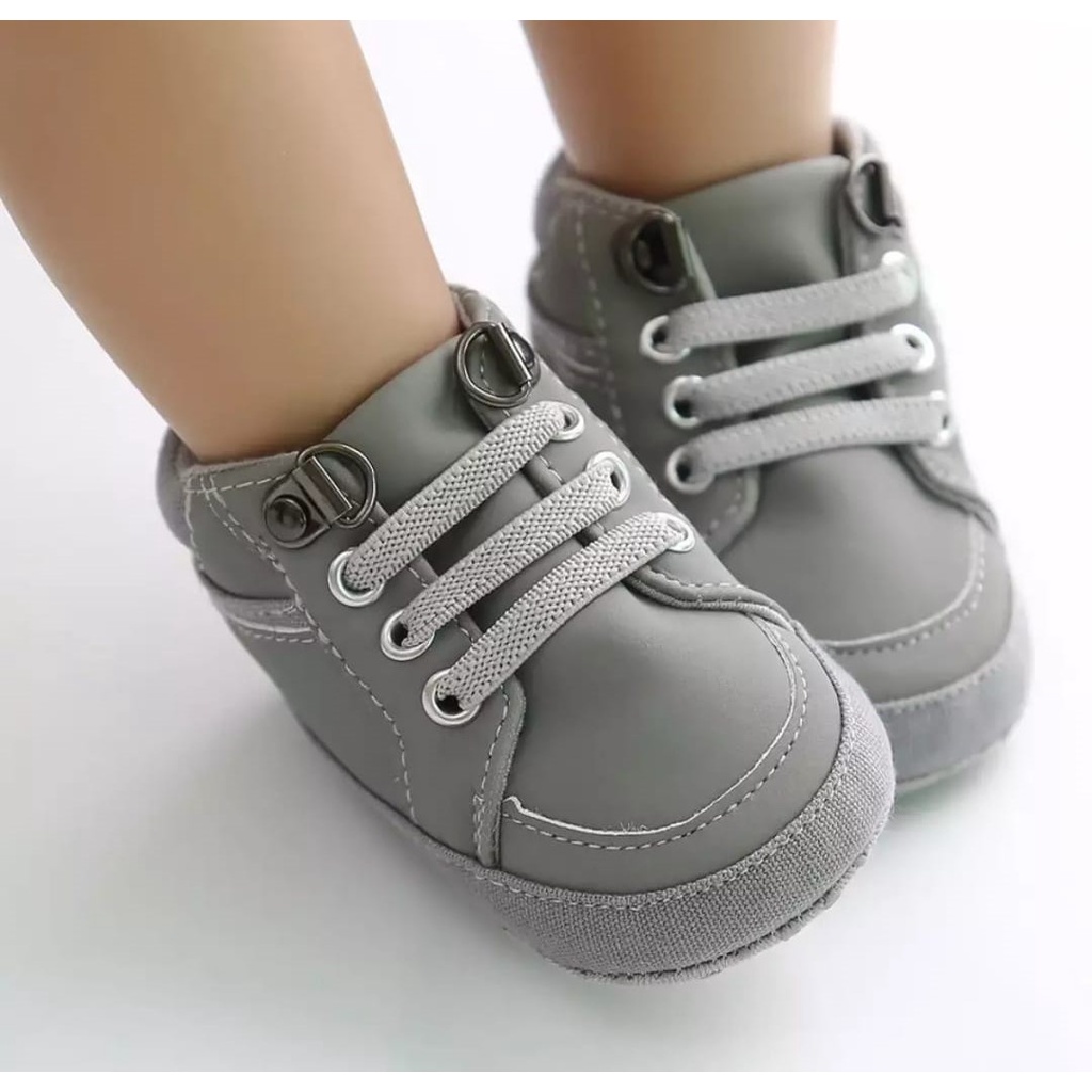 Sepatu Bayi Laki laki Umur 0-12 Bulan Sepatu Prewalker Bayi Laki laki 0 6 12 14 Bulan Baby Shoes Laki Laki Umur 1 Tahun Abu HK001