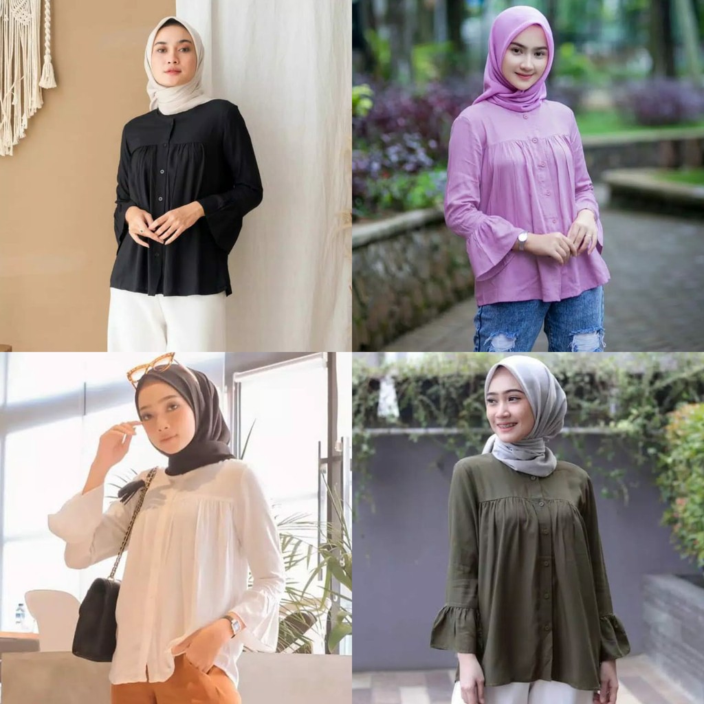 PROMO JELITA BLOUSE - blouse wanita / blouse kekinian / blouse cantik / simple blouse / blouse polos