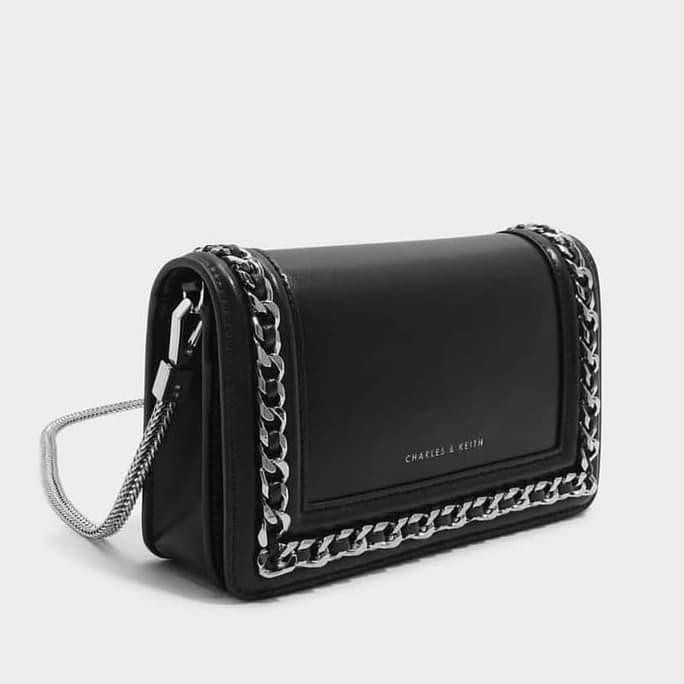 Ready Stok "Tas Charles and Keith original store silver chain" PROMO