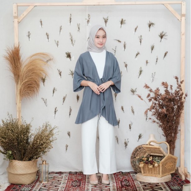 LONG CARDIGAN KARDIGAN OUTER OUTERWEAR POLOS TALI SERUT OVERSIZED SHAKARA JAYA HEBAT