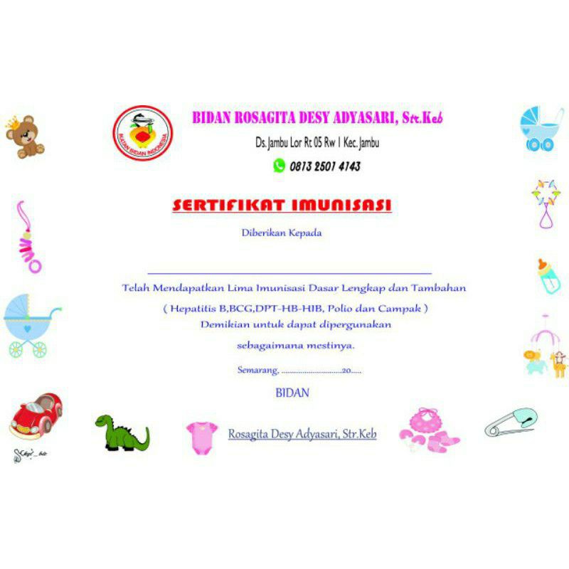 

Sertifikat Imunisasi Custom