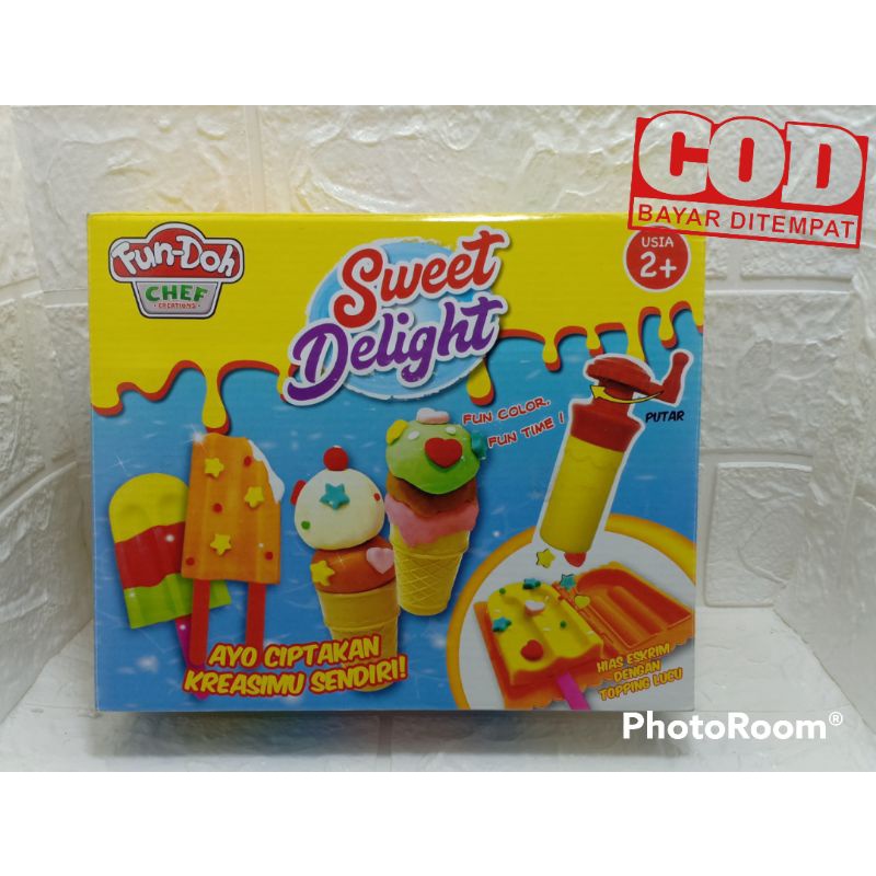 Mainan Edukasi Anak Mainan Fun doh Ice Cream Sweet Delight Mainan lilin cetak ice cream