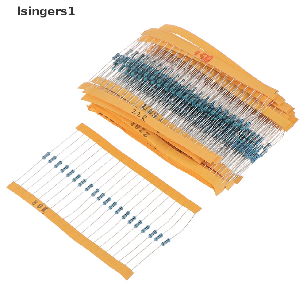 (lsingers1) 600pcs 30 Jenis Resistor Metal Film 1 / 4W 1%