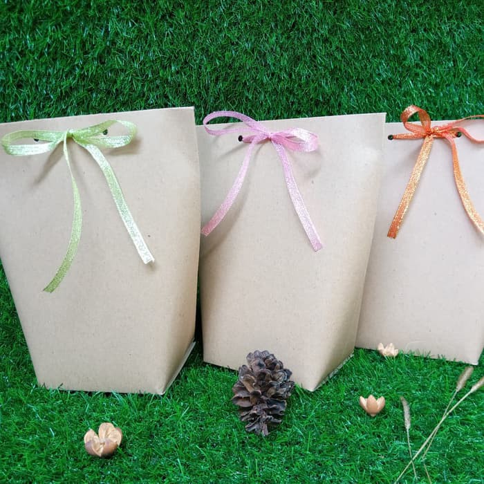 

READY STOCK PAPER BAG GIFT BOX PILLOW BOX KOTAK KADO SOUVENIR+PITA METALIK- MEDIUM