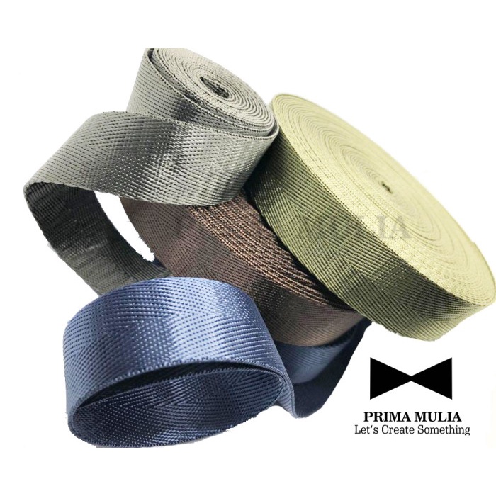 TALI WEBBING SEATBELT NYLON 2.5 CM | WEBBING NILON GLOSSY MOTIF BELUT - Hitam