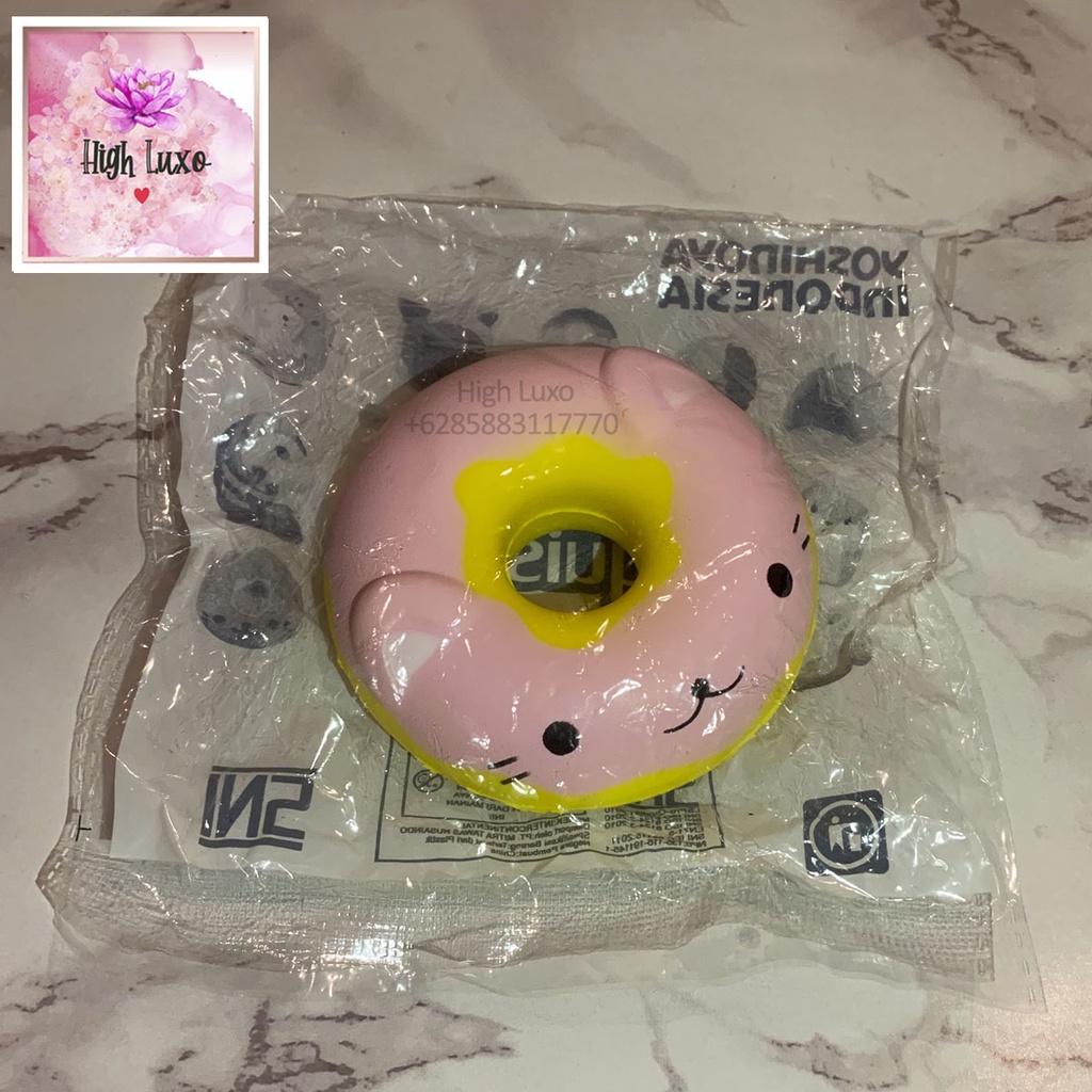 Squishy Yoshinoya SNI Donut Kucing Cat Donut Pink Yellow Kuning Merah Muda Unicorn White Rainbow Kuc