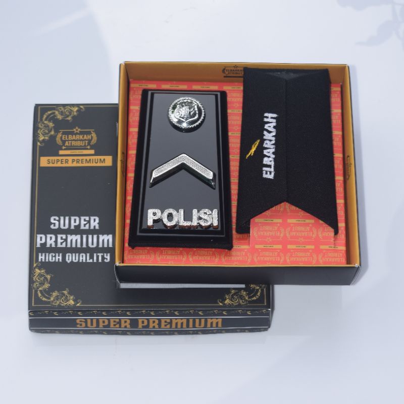 PANGKAT POLISI POLRI BINTARA [BRIPDA-BRIPTU-BRIGADIR-BRIPKA-AIPDA-AIPTU] FUL AKRILIK HITAM GLOSY #1