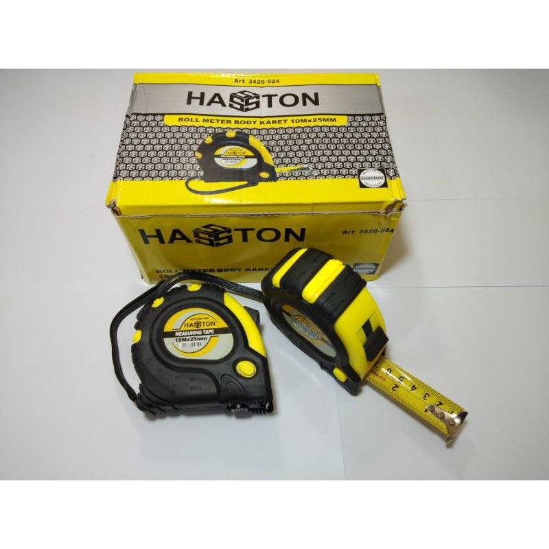 TERMURAH!!! METERAN KARET 10M X 25MM HASTON TIDAK MUDAH PECAH / METERAN TARIK UKUR TUKANG