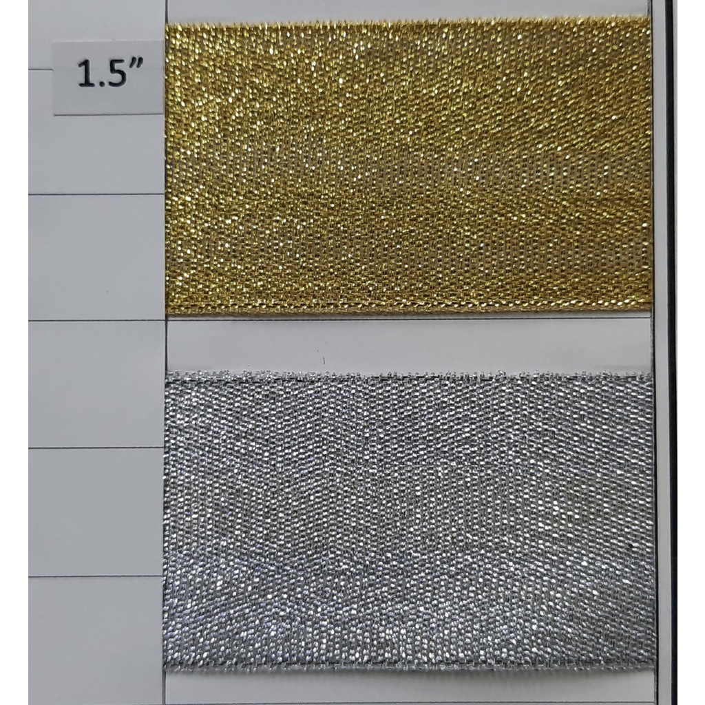 

Pita Metalik Mas Gold dan Perak Silver 1 1/2 inch 4 cm