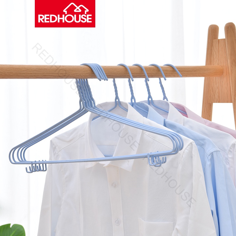 RED HOUSE GANTUNGAN BAJU/ HANGER KAWAT LAPIS PLASTIK ISI 10 Pcs